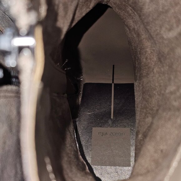 NEW Dolce Vita Camros Ankle Boot Size 8 Truffle Suede Block Heel Harness Western - Picture 12 of 15